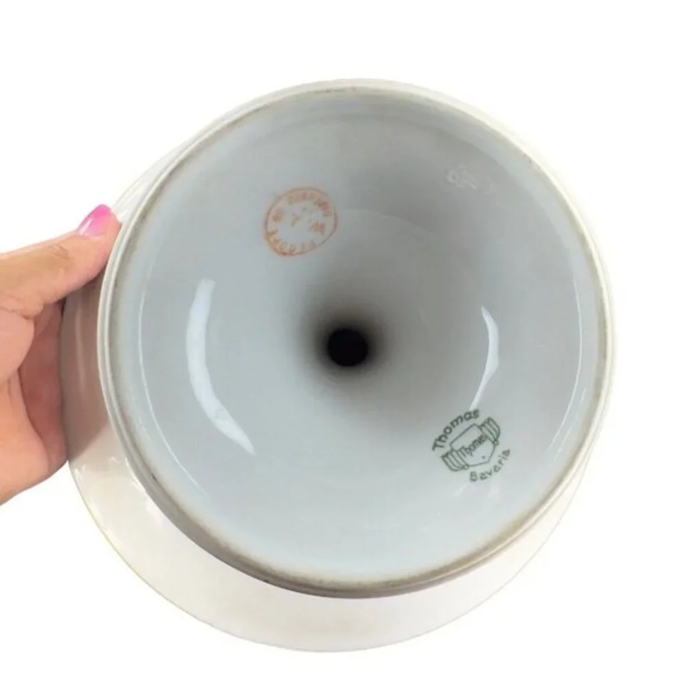 Thomas Bavaria Decope WJS Porcelain Ceramic‎ Cake Stand Plate Footed Compote VTG